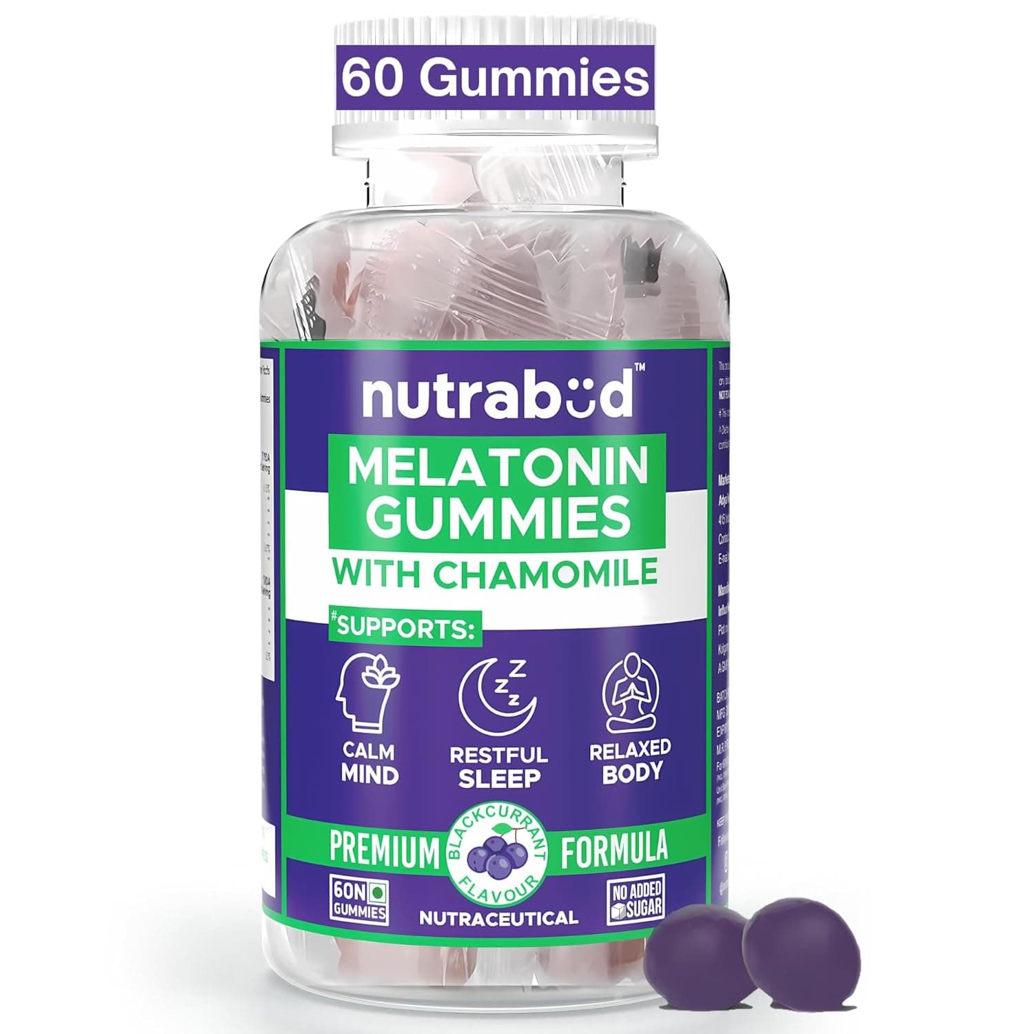 Nutrabud Мелатонин, жевательные конфеты для сна, 3 мг, 60 шт. - Premium Стресс и сон by Nutrabud