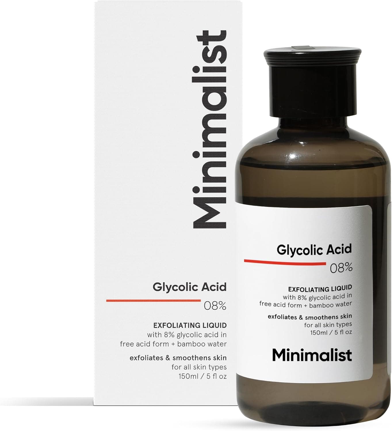 Minimalist, тоник с гликолевой кислотой 8% для сияющей кожи | 150 мл - Premium Уход за лицом by Minimalist